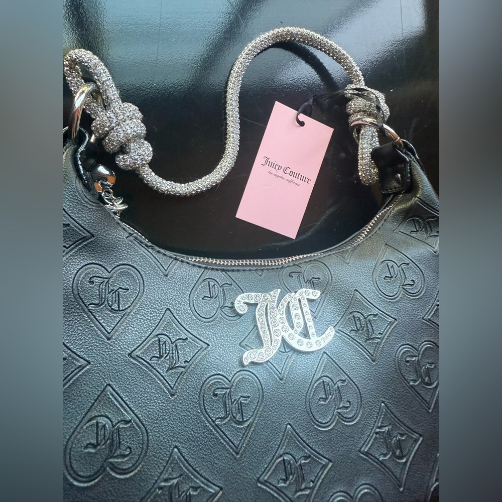 Juicy Couture Black Embossed Logo Shoulder Bag